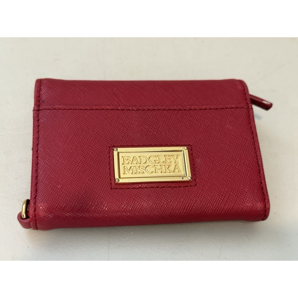 BADGLEY MISCHKA WALLET Red Leather  Multi‎ Pockets